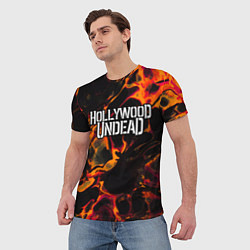 Футболка мужская Hollywood Undead red lava, цвет: 3D-принт — фото 2