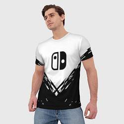 Футболка мужская Nintendo краски лого, цвет: 3D-принт — фото 2