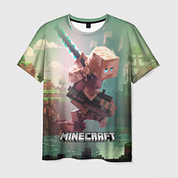 Футболка мужская Персонаж Minecraft ниндзя в прыжке, цвет: 3D-принт