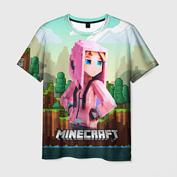 Футболка мужская Персонаж Minecraft девушка в пиксельном мире, цвет: 3D-принт