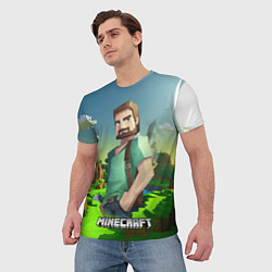 Футболка мужская Minecraft персонаж зеленый мир, цвет: 3D-принт — фото 2