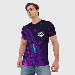 Футболка мужская Warframe neon gaming, цвет: 3D-принт — фото 2