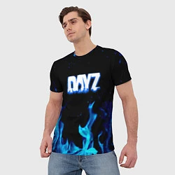 Футболка мужская Dayz синий огонь лого, цвет: 3D-принт — фото 2