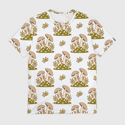 Футболка мужская Грибы и веточки, цвет: 3D-принт