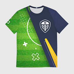 Футболка мужская Leeds United football field, цвет: 3D-принт