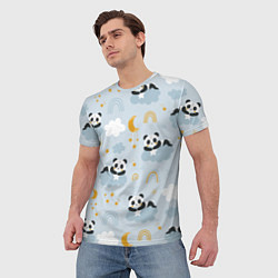 Футболка мужская Панда на облаках, цвет: 3D-принт — фото 2