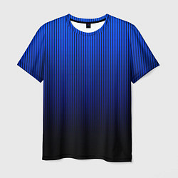 Футболка мужская Полосатый градиент сине-чёрный, цвет: 3D-принт