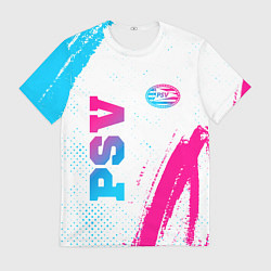 Футболка мужская PSV neon gradient style вертикально, цвет: 3D-принт