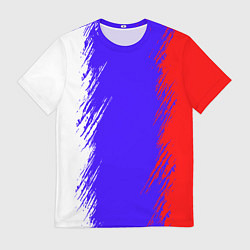 Футболка мужская Штрихи триколор, цвет: 3D-принт