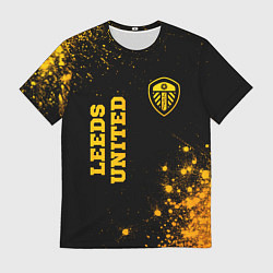 Футболка мужская Leeds United - gold gradient вертикально, цвет: 3D-принт