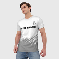 Футболка мужская Real Madrid sport на светлом фоне посередине, цвет: 3D-принт — фото 2