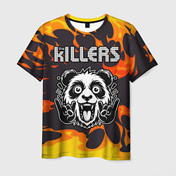 Футболка мужская The Killers рок панда и огонь, цвет: 3D-принт