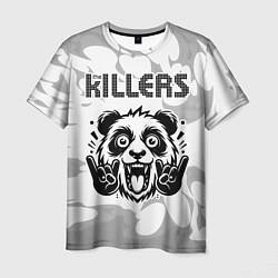 Футболка мужская The Killers рок панда на светлом фоне, цвет: 3D-принт