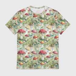 Мужская футболка Дикие грибы лесные мухоморы