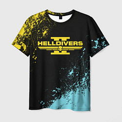 Футболка мужская Helldivers 2 logo yellow and blue splash, цвет: 3D-принт