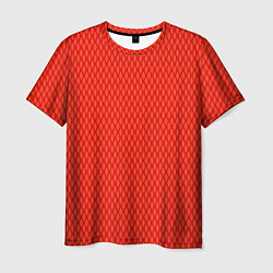 Футболка мужская Сочный красный паттерн сетка, цвет: 3D-принт