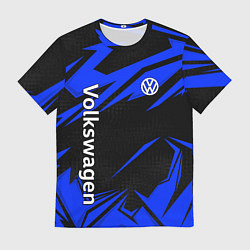 Футболка мужская Volkswagen - blue stripes, цвет: 3D-принт
