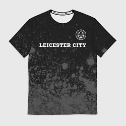 Футболка мужская Leicester City sport на темном фоне посередине, цвет: 3D-принт