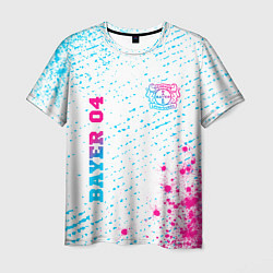 Футболка мужская Bayer 04 neon gradient style вертикально, цвет: 3D-принт