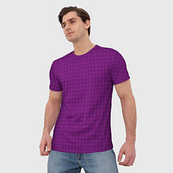 Футболка мужская Ярко-фиолетовый однотонный с рисуноком, цвет: 3D-принт — фото 2