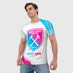 Футболка мужская West Ham neon gradient style, цвет: 3D-принт — фото 2