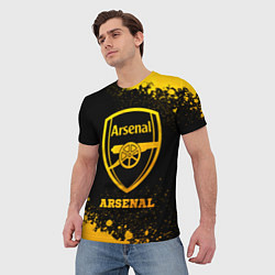 Футболка мужская Arsenal - gold gradient, цвет: 3D-принт — фото 2