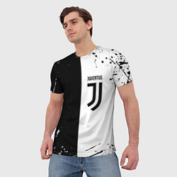 Футболка мужская Juventus краски текстура спорт, цвет: 3D-принт — фото 2