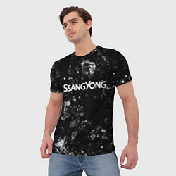 Футболка мужская SsangYong black ice, цвет: 3D-принт — фото 2