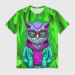 Футболка мужская Сова модница на стиле, цвет: 3D-принт