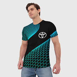 Футболка мужская Toyota electro hexagon, цвет: 3D-принт — фото 2