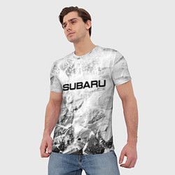 Футболка мужская Subaru white graphite, цвет: 3D-принт — фото 2