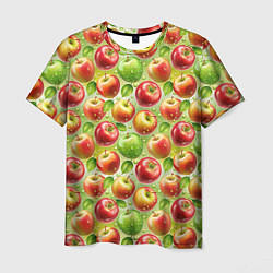 Футболка мужская Натуральные яблоки паттерн, цвет: 3D-принт