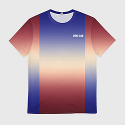 Мужская футболка Красный-синий градиентный узор