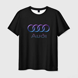 Футболка мужская Audi neon logo, цвет: 3D-принт