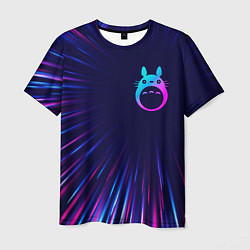 Футболка мужская Totoro neon blast lines, цвет: 3D-принт