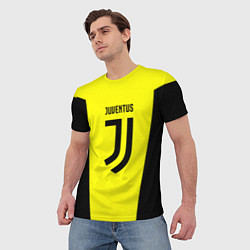 Футболка мужская Juventus sport geometry yellow, цвет: 3D-принт — фото 2