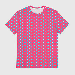 Футболка мужская Паттерн голубые ромбики, цвет: 3D-принт