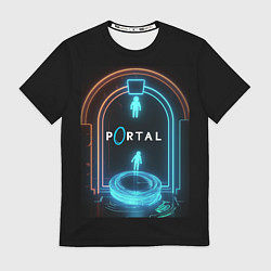 Футболка мужская Portal neon style logo, цвет: 3D-принт