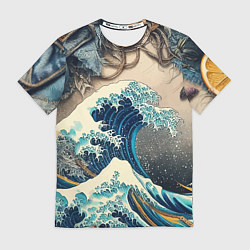 Футболка мужская Collage of all sorts of things and a wave, цвет: 3D-принт