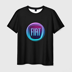 Футболка мужская FIAT logo neon, цвет: 3D-принт