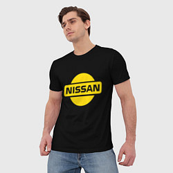 Футболка мужская Nissan yellow logo, цвет: 3D-принт — фото 2