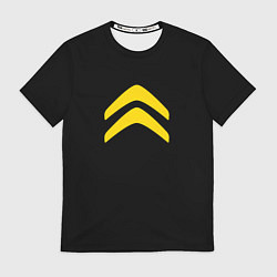 Футболка мужская Citroen logo yellow, цвет: 3D-принт