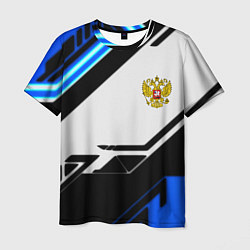 Футболка мужская Россия геометрия текстура, цвет: 3D-принт
