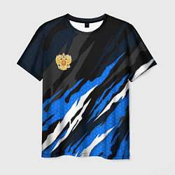 Футболка мужская Герб России - blue sport, цвет: 3D-принт