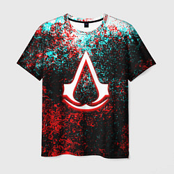 Футболка мужская Assassins Creed logo glitch, цвет: 3D-принт