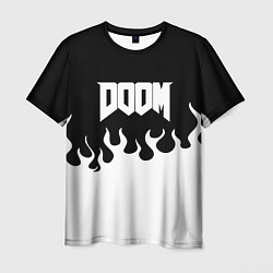 Футболка мужская Doom fire white, цвет: 3D-принт