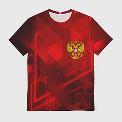 Футболка мужская Россия герб текстура, цвет: 3D-принт
