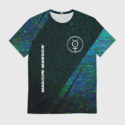 Футболка мужская Marilyn Manson glitch blue, цвет: 3D-принт