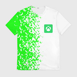Футболка мужская Xbox кислотные зеленые краски, цвет: 3D-принт