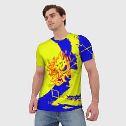 Футболка мужская Samurai logo yellow fire, цвет: 3D-принт — фото 2